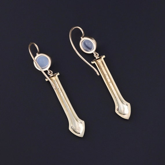 Antique Moonstone and Pearl Conversion Earrings o… - image 5