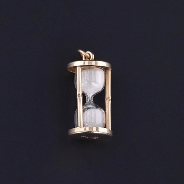 Vintage Hourglass Charm of 14k Gold