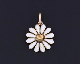 Antique Daisy Charm of 14k Gold