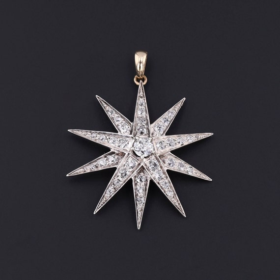 Antique Diamond Star Conversion Pendant - image 1