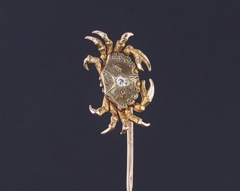 Antique Crab Stickpin of 14k Gold
