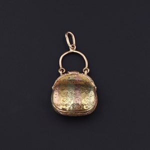 Antique Purse Locket of 14k Tri Color Gold image 2