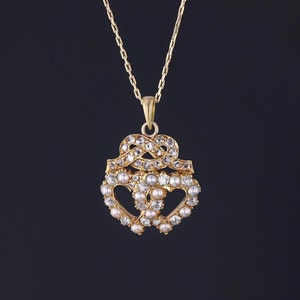 Antique Heart Pendant of 18k Gold with Optional 14k Chain image 1