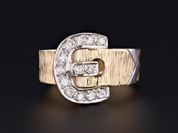 Vintage Buckle Ring | 14k Gold Buckle Ring | 14k G