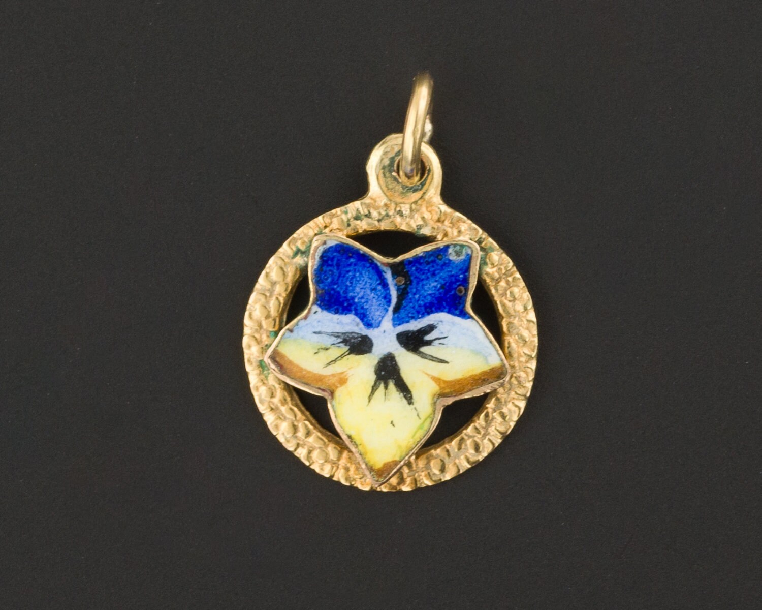 Pansy Pendant or Charm 9ct Gold & Enamel Charm Flower Etsy