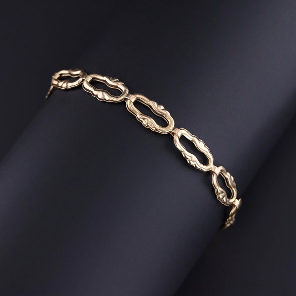 Pulsera con dijes vintage de oro de 14 k