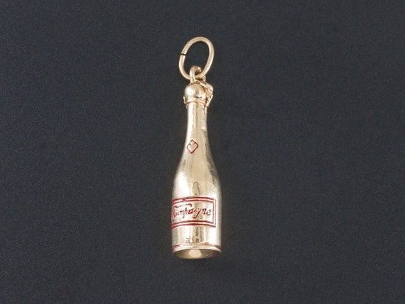 Champagne Charm | Celebration Charm | 14k Gold Cha