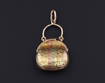 Antique Purse Locket of 14k Tri Color Gold