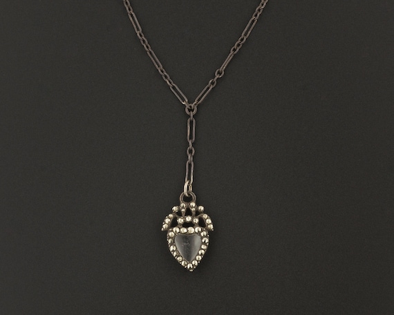 Silver & Marcasite Heart Necklace | Antique Heart