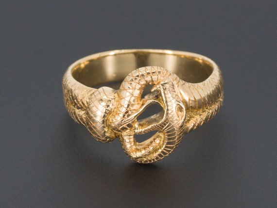 Snake Ring | 14k Gold Snake Ring | Antique Snake R