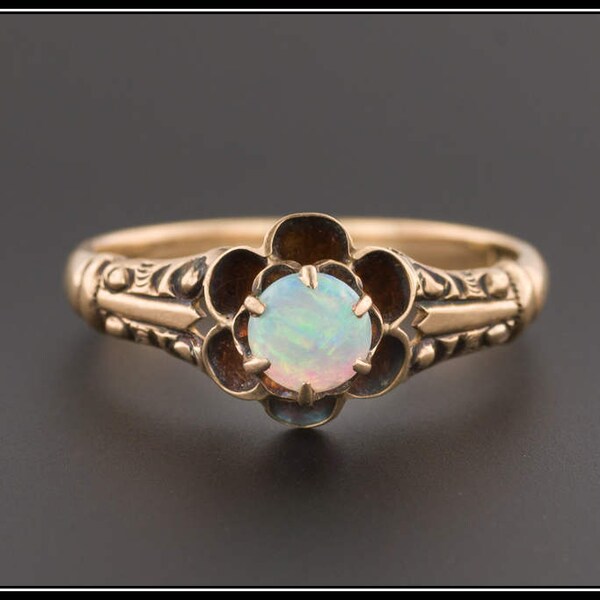 Antique Opal Ring | 10k Gold Opal Ring | Antique Ring | October Birthstone | Size 6 Opal Ring