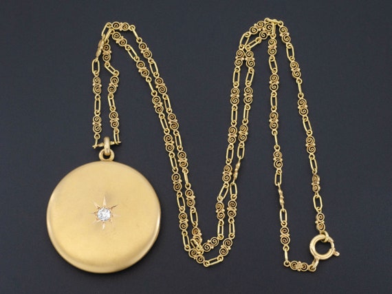 Antique Locket with Diamond | Large Antique Locket
