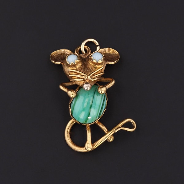 Vintage Mouse Pendant of 18k Gold