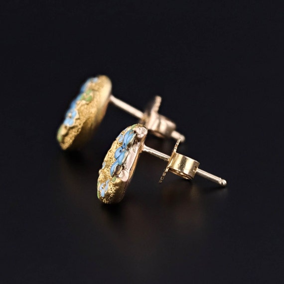 Antique Honeymoon Earrings of 14k Gold - image 3