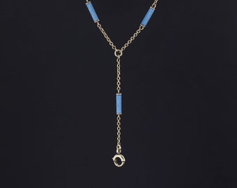 Antique Enamel Chain Necklace of 14k Gold