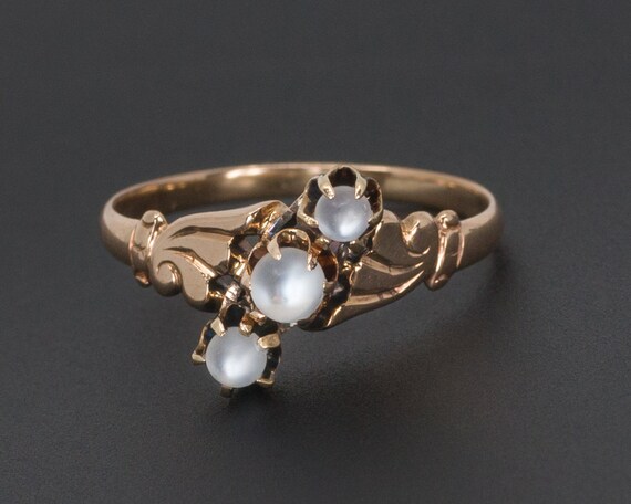 Moonstone Ring | 10k Gold Moonstone Ball Ring | An