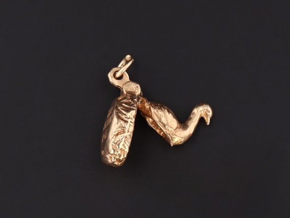 Vintage Moveable Goose with a Golden Egg Charm of… - image 2