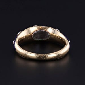 Victorian Blue Enamel & Pearl Locket Ring of 18k Gold - Etsy