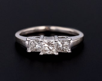 Vintage Past Present and Future Diamond Ring