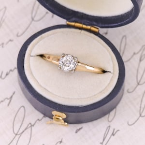 Anillo de compromiso vintage con diamantes Jabel en oro de 14 k