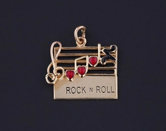 Vintage Rock n Roll Charm of 14k Gold