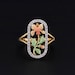 Iris Ring | Flower Ring | 18k Gold Enamel & Diamond Ring | Art Nouveau Style Ring by Nouveau 1910 