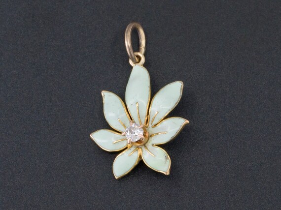 Flower Charm | Green Enamel Flower Charm | Convers