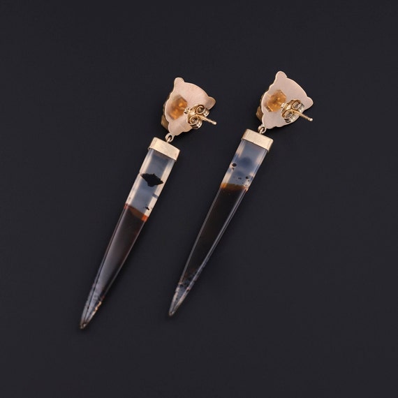Montana Agate and Diamond Lion Conversion Earring… - image 4