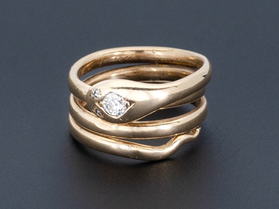 14k Gold Snake Ring | Antique 10k Gold Snake Ring