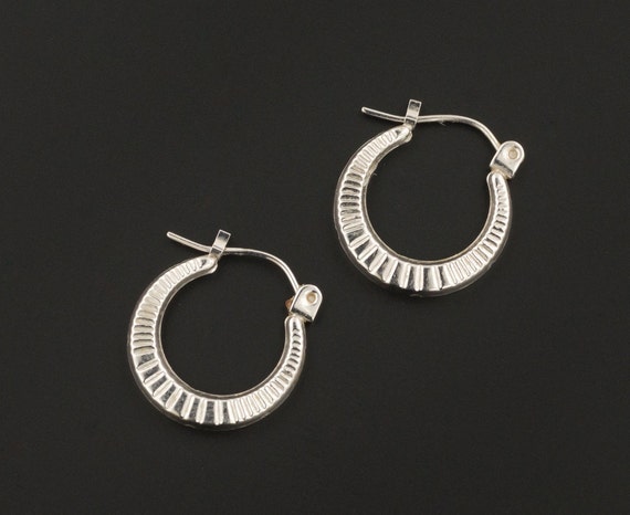 Vintage White Gold Hoop Earrings | 14k Gold Hoop E