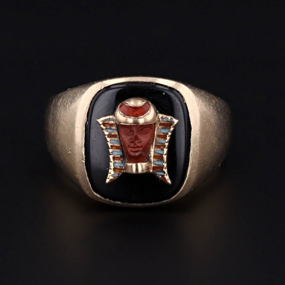 Vintage Enamel Egyptian Revival Pharaoh Conversio… - image 1