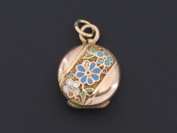 Tiny Locket | 10k Gold & Enamel Locket | Locket C