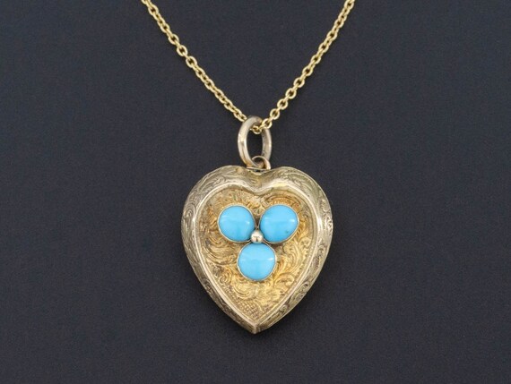 Antique Heart Charm | Antique Turquoise Charm | An