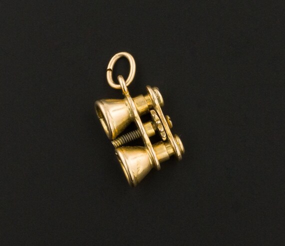 Binoculars Charm | 14k Gold Charm | Vintage Binocu