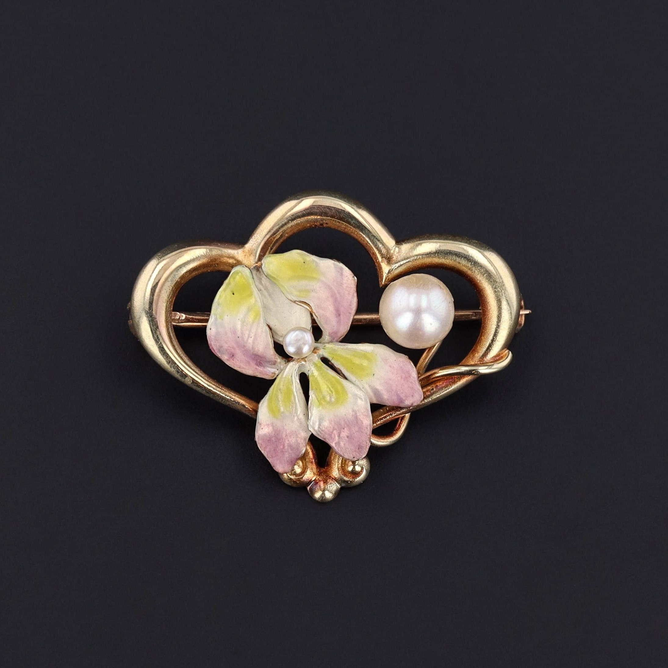Antique Diamond Flower Earrings  Pink Enamel Flower Earrings - Trademark  Antiques