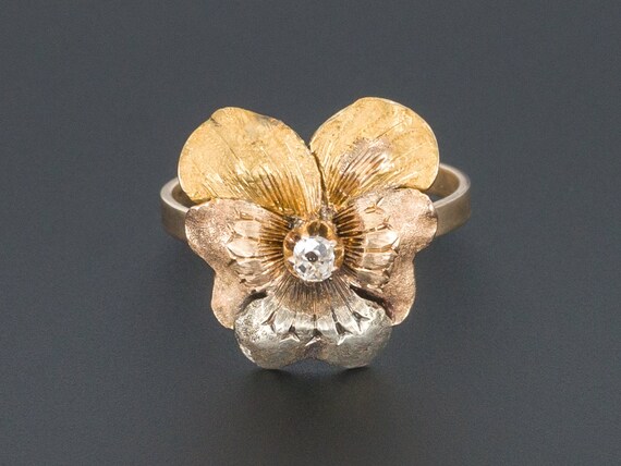 Flower Ring | Antique Flower Ring | Diamond Flower