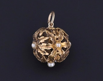 Antique Flower Pendant of 14k Gold