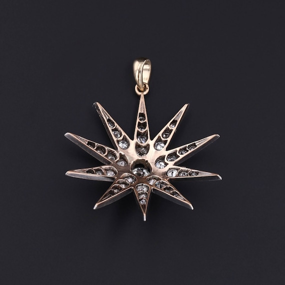 Antique Diamond Star Conversion Pendant - image 3