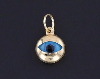 Vintage Evil Eye Charm of 14k Gold