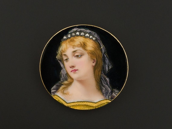 Art Nouveau Brooch | Limoges Style Brooch | Antiqu