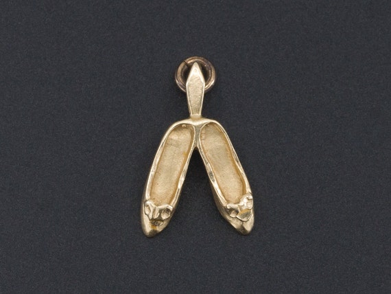 Ballet Slippers Charm | 14k Gold Shoes Charm | Sho