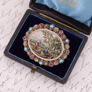 ANCIENNE EPINGLE PLAQUÉ Or Titre Fixe Art Nouveau Femme Eclats Diamants SAVARD EUR 47,70 - FR
