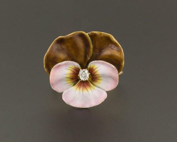 Pansy Ring | Antique Pansy Ring | 14k Gold Ring |