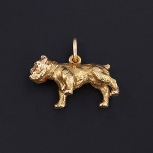 Vintage Bulldog Charm of 14k Gold image 2