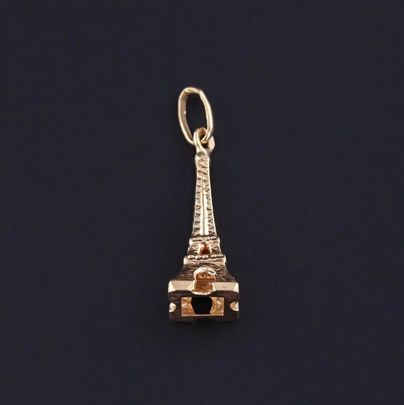 Vintage Eiffel Tower Charm of 18k Gold - image 4