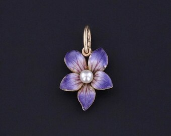 Antique Violet Charm of 14k Gold