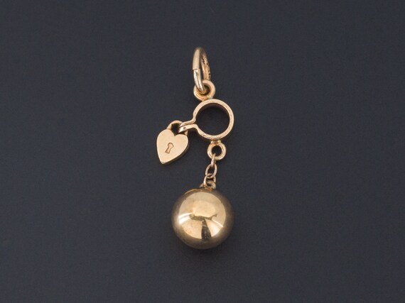 Ball and Chain Charm | 14k Gold Love Token Charm |