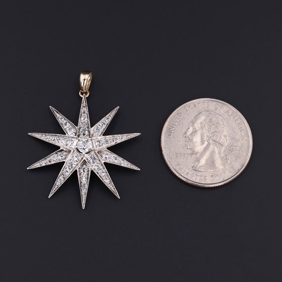 Antique Diamond Star Conversion Pendant - image 2