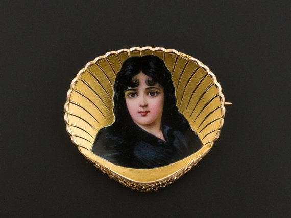 Art Nouveau Brooch | Limoges Style Brooch | Antiqu