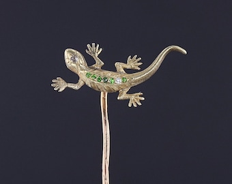 Antique Lizard Stickpin of 14k Gold